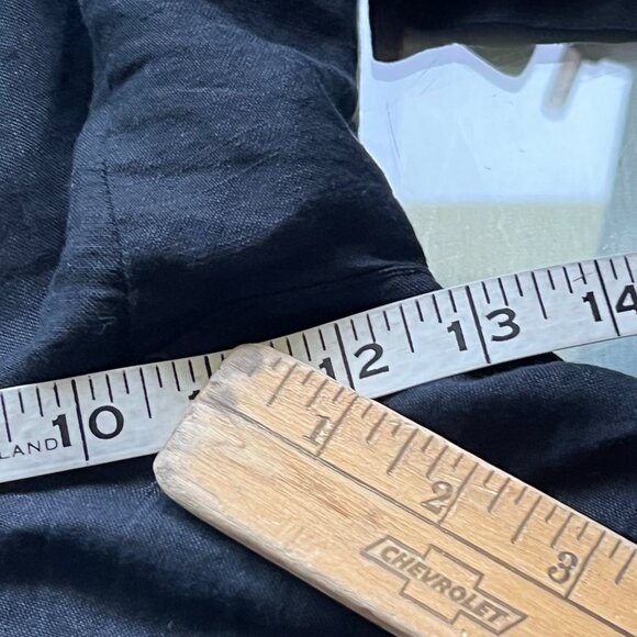 Lane Bryant Capri Pants Size 14 16 Linen Rayon Blend Crop Cargo Black Career - Picture 7 of 9